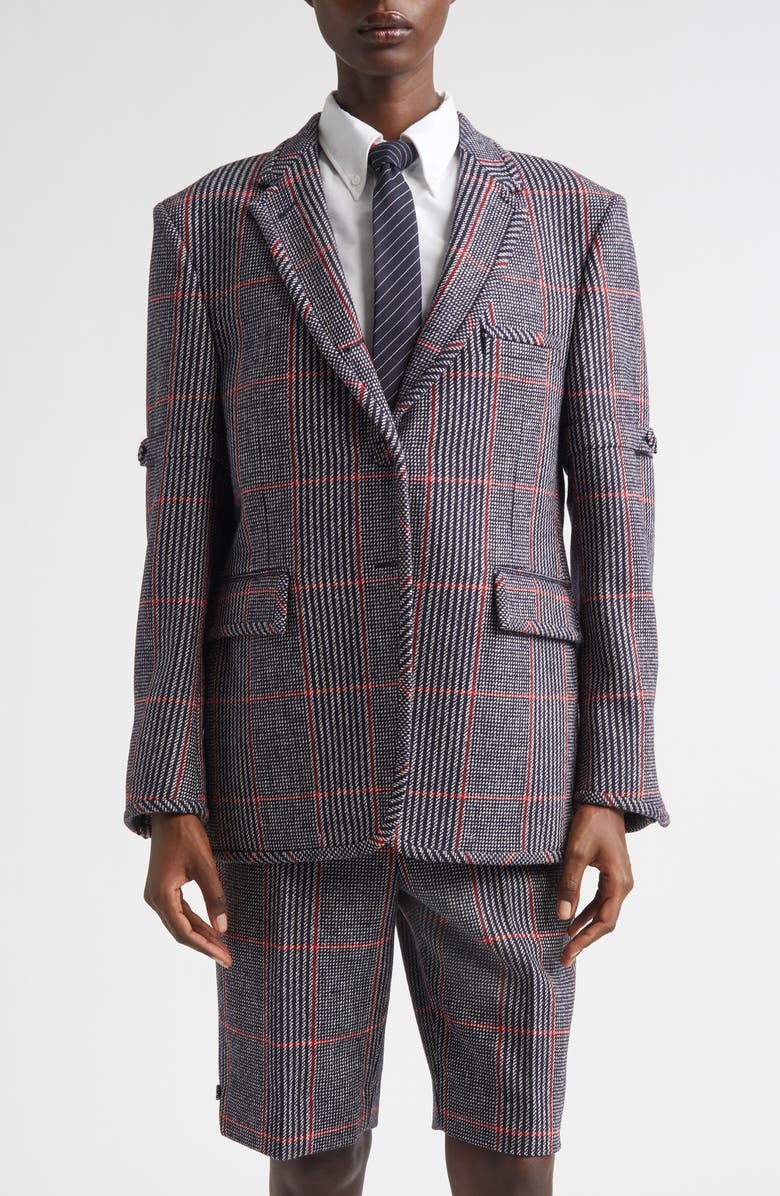Thom Browne Oversize Hunting Tweed Sport Coat, Main, color, 960 Check Hunting Tweed