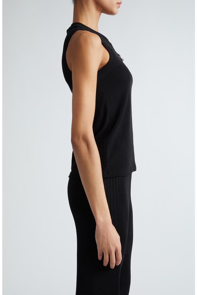 Pierced Cotton Rib Tank, Alternate, color, BLACK DRY COTTON JERSEY