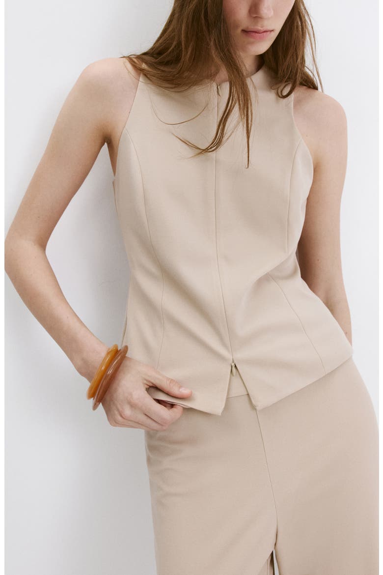Fitted Zip Vest, Main, color, SAND