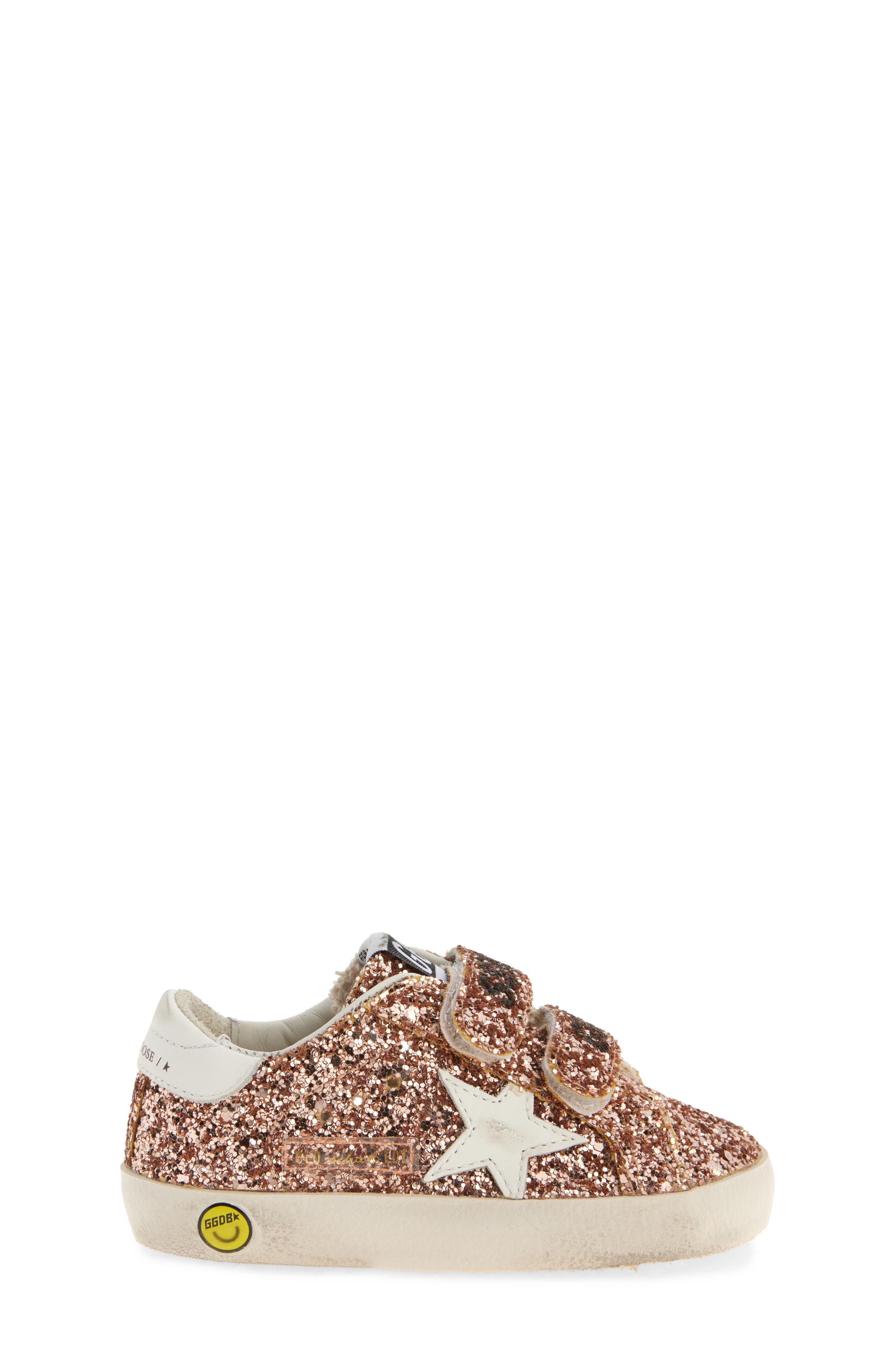 Golden Goose Kids' Old School Glitter Sneaker, Alternate, color, Peach/ White