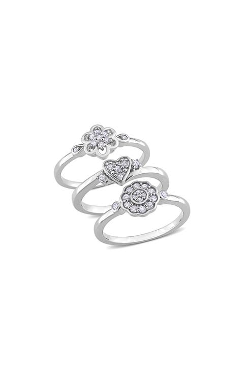 Set Of 3 Diamond Rings - 0.39ct.