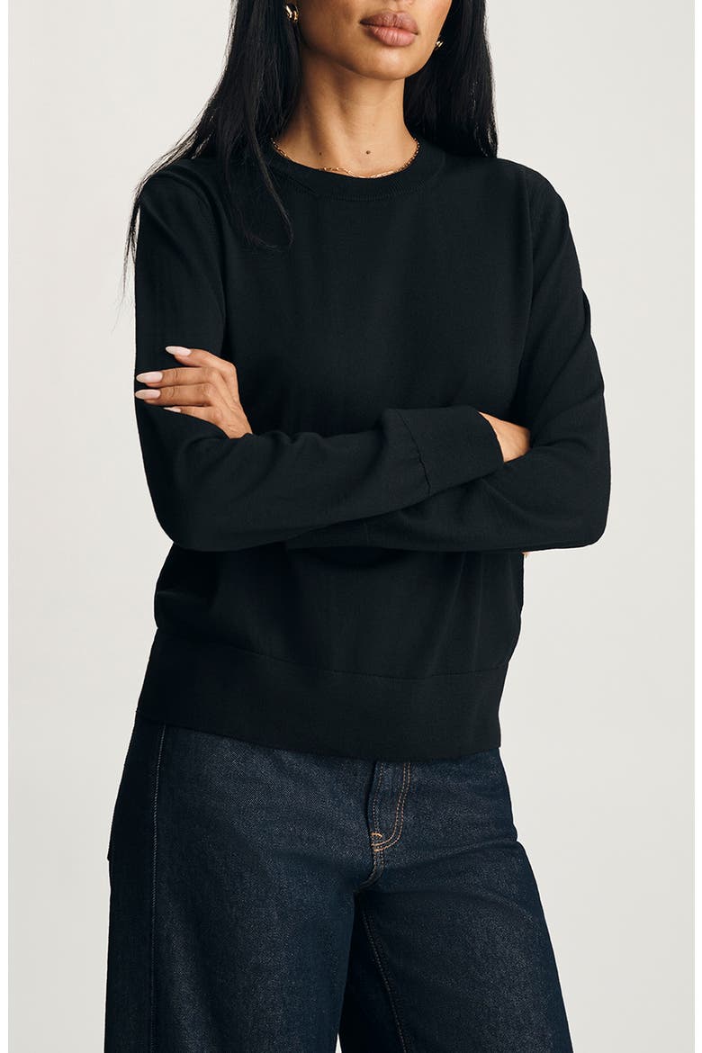 Wool Crewneck Sweater, Main, color, BLACK