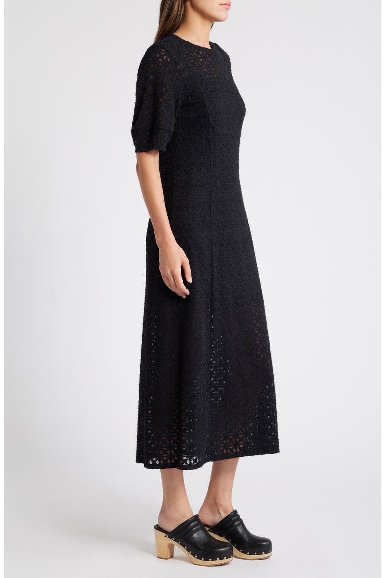 Brushed Lace Maxi Dress, Alternate, color, BLACK