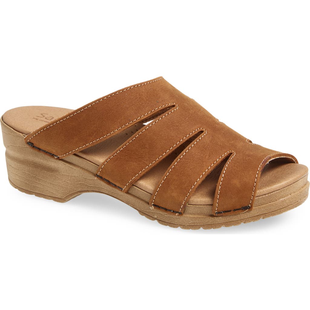 Sanita Monika Platform Slide Sandal In Brown