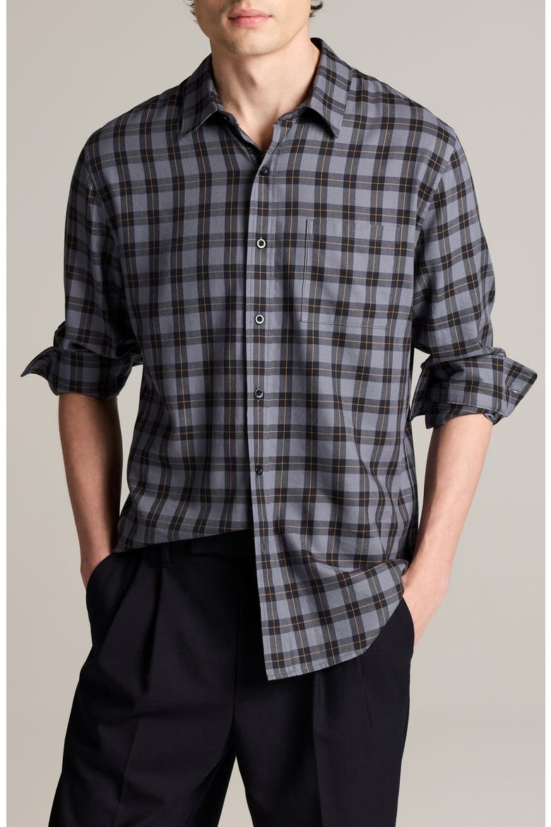 Allen Plaid Long Sleeve Button Up Shirt, Main, color, LATE EVENING COMBO