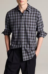 Vince Allen Plaid Long Sleeve Button Up Shirt