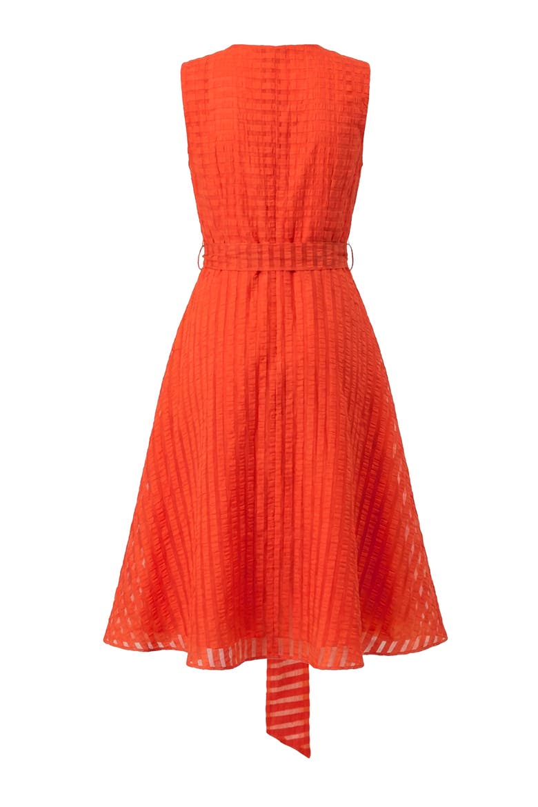 Midi A-Line Dress with Waist Tie, Alternate, color, Orange