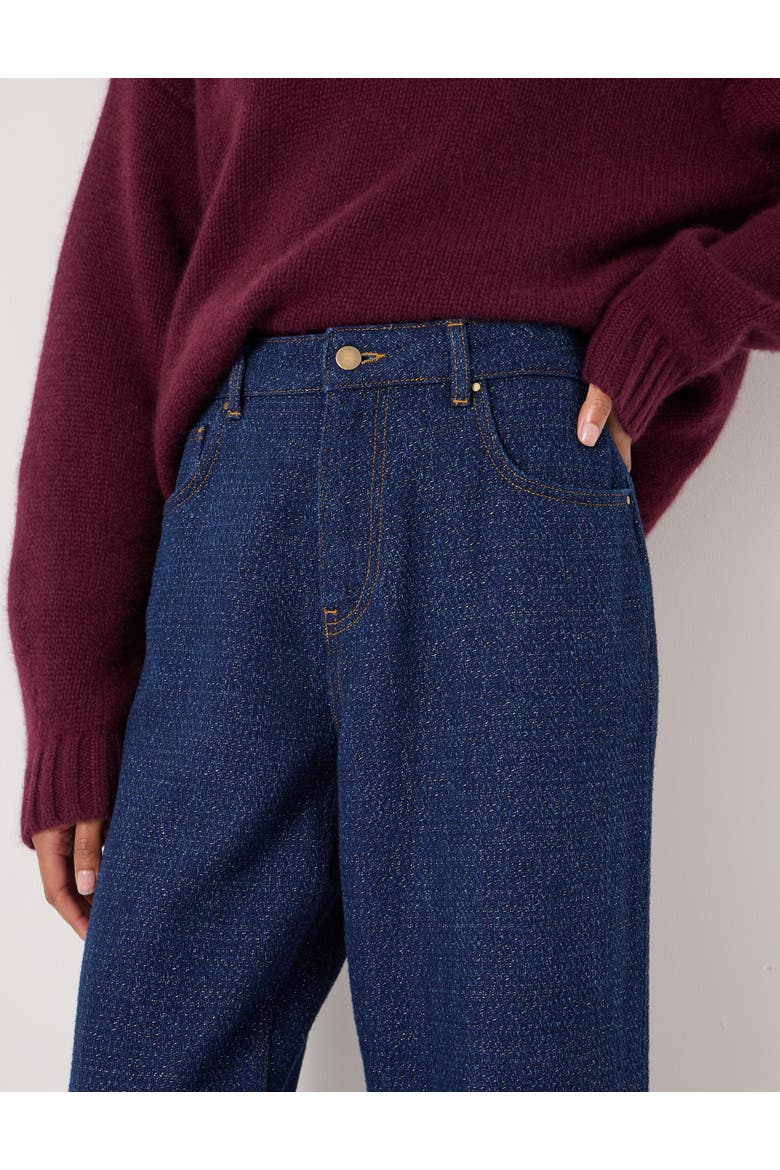 Romy Wide Leg Lurex Jeans, Alternate, color, Indigo Gold