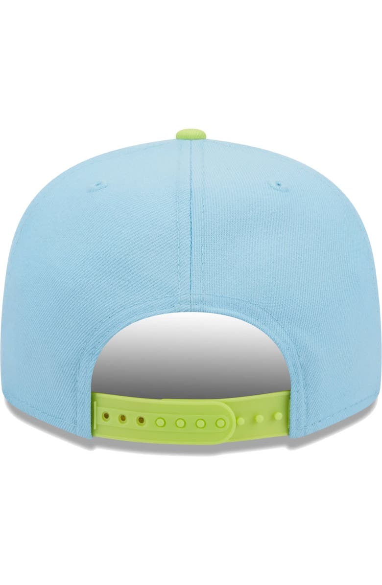 New Era Men's New Era Light Blue/Neon Green Los Angeles Rams Two-Tone Color Pack 9FIFTY Snapback Hat, Alternate, color, Light Blue