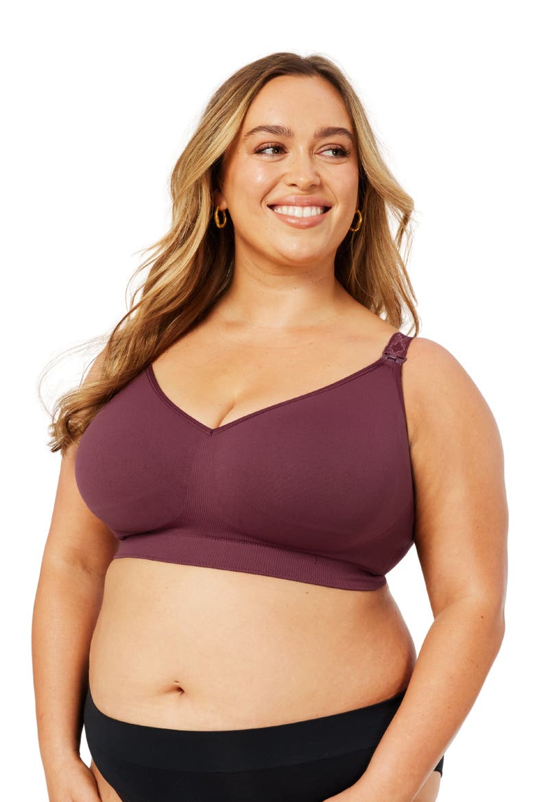 Popping Candy Fuller Bust Wire-free Nursing Bra, Alternate, color, Plum