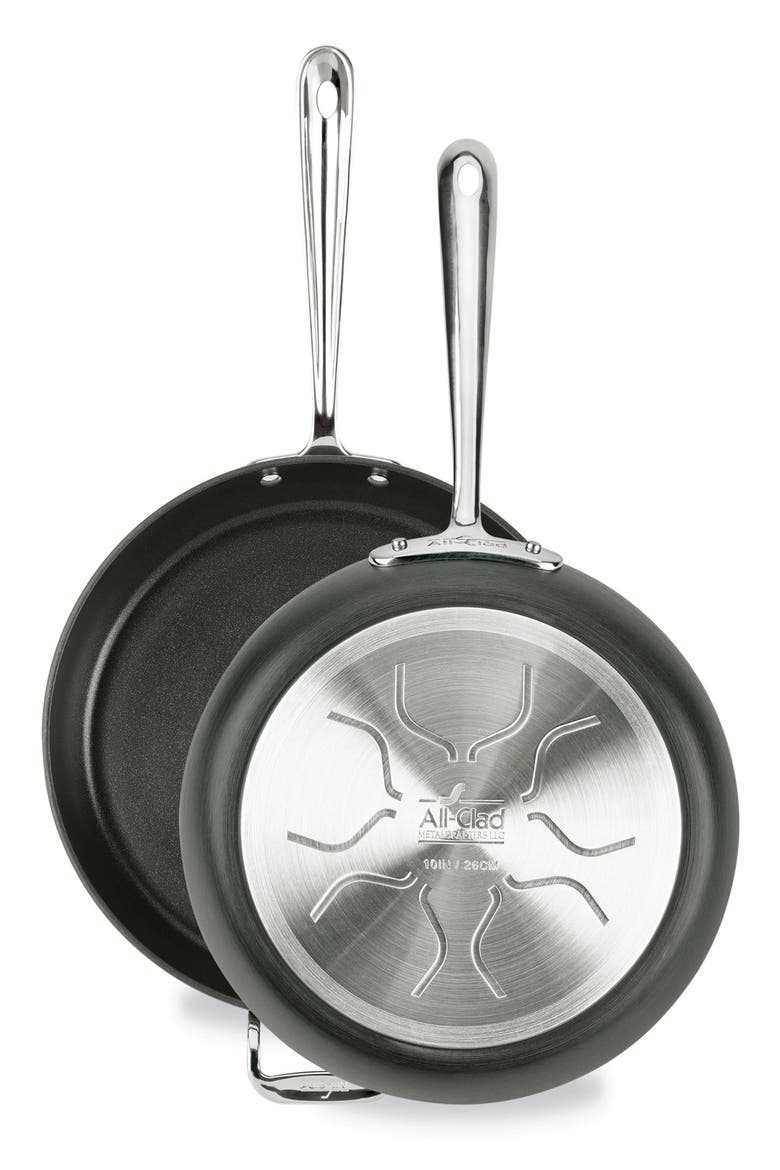10-Inch & 12-Inch Hard Anodized Aluminum Nonstick Fry Pan Set, Alternate, color, BLACK