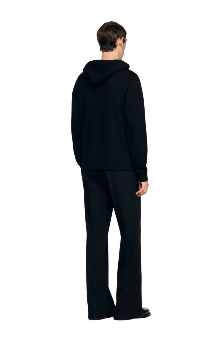 SANDRO Logo hoodie, Alternate, color, Black