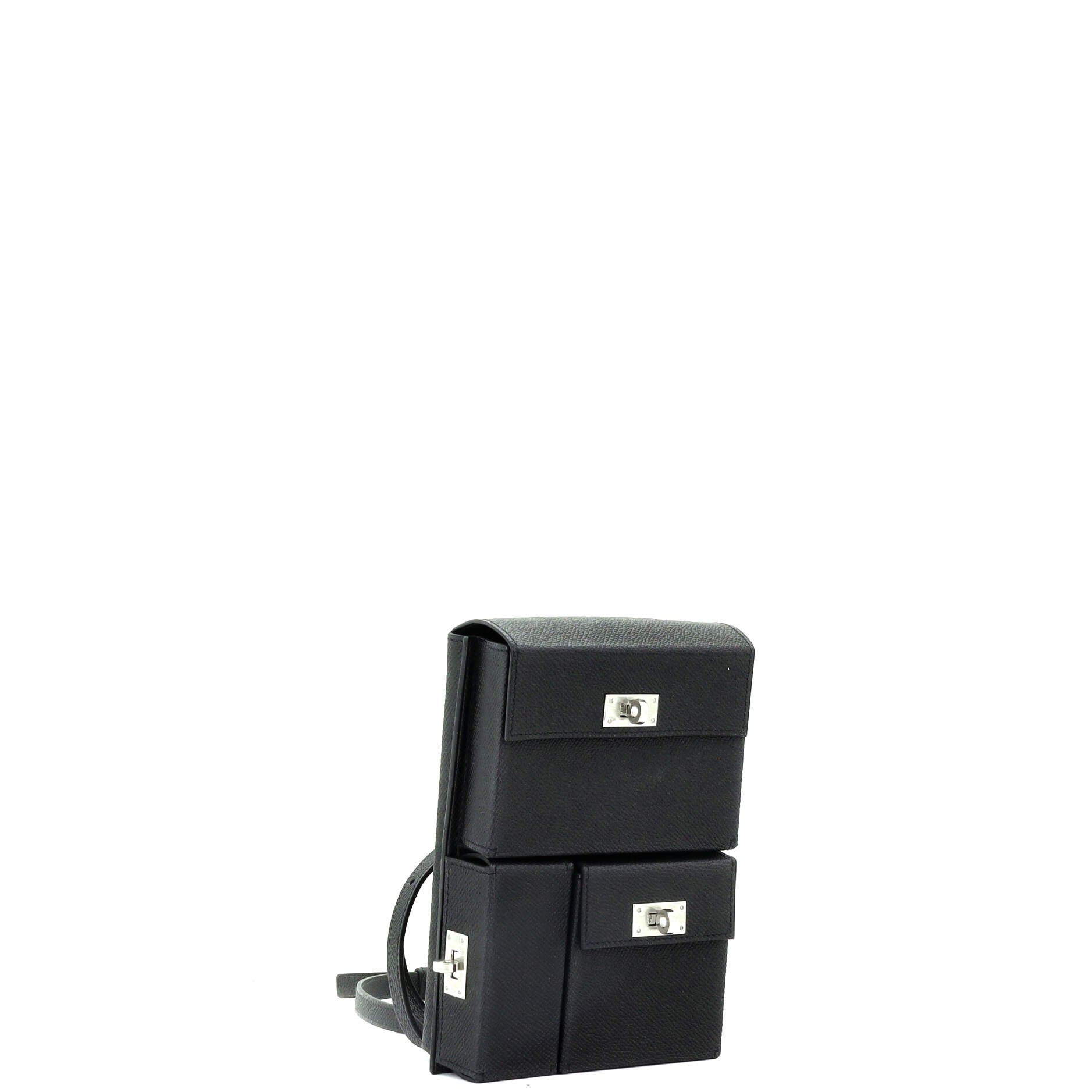 Pre-Owned Hermes Kelly Multi Pocket To Go Pouch Epsom, Alternate, color, Noir