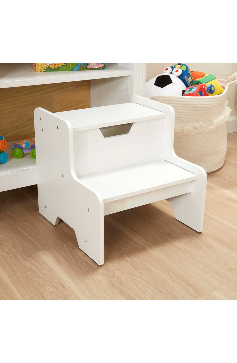 Melissa & Doug Wooden Step Stool, Alternate, color, White