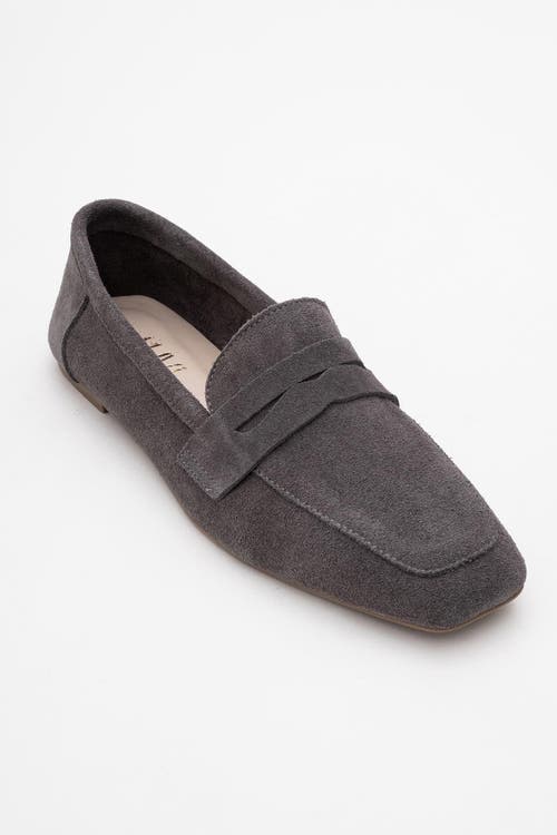 Forever & Always Shoes Morne Leather Loafers In Grey Suede Leather