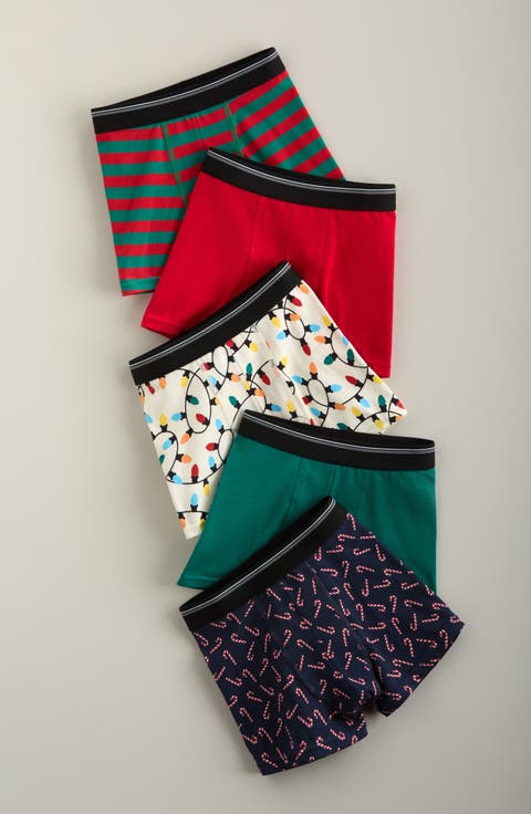 Kids' Assorted 5-Pack Stretch Cotton Boxer Briefs