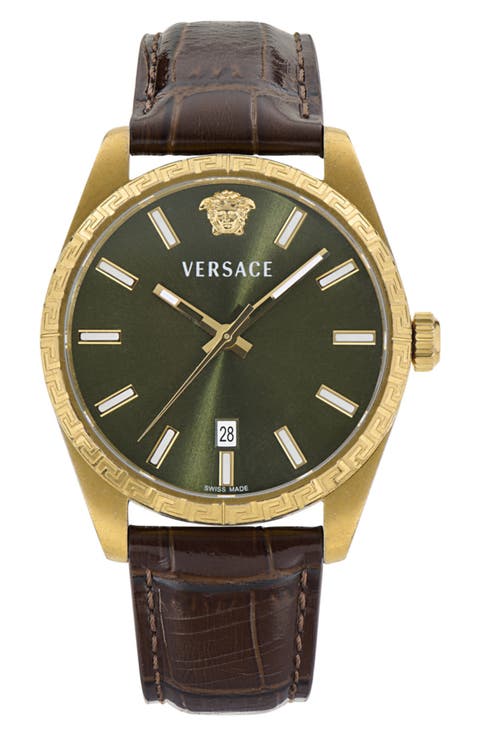 Millenyium Leather Strap Watch, 40mm