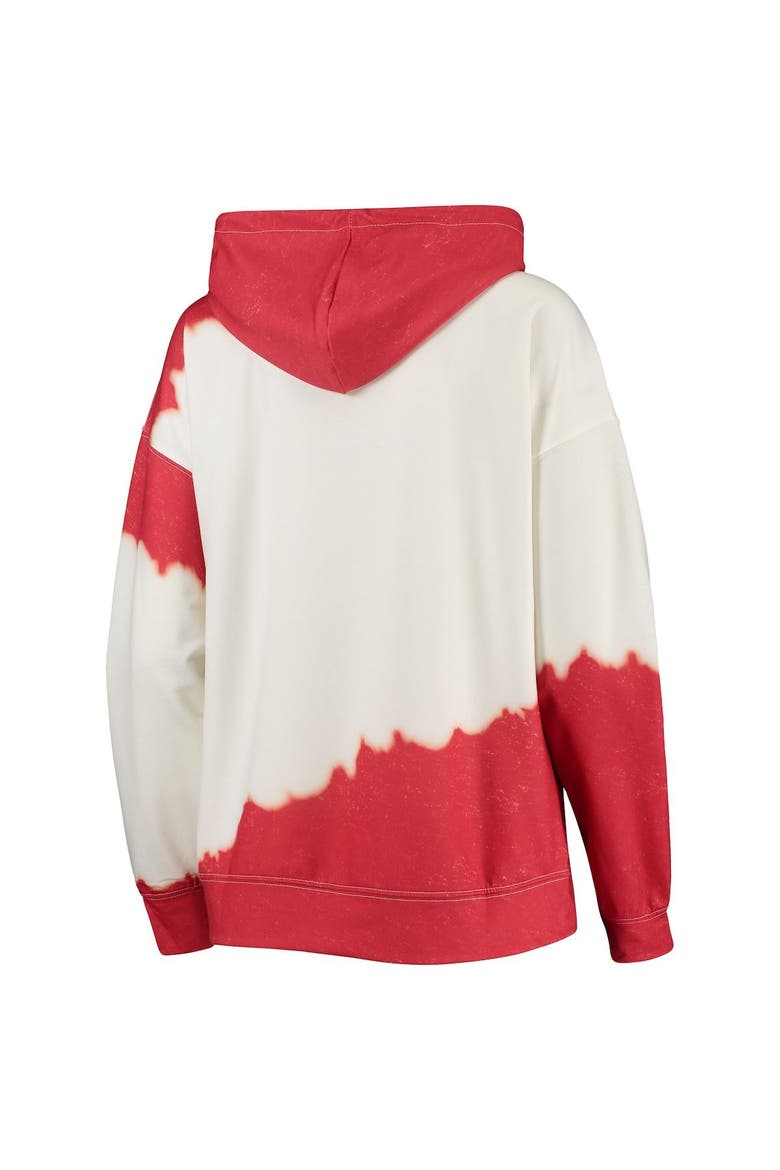 Women's Gameday Couture White/Red Wisconsin Badgers For the Fun Double Dip-Dyed Pullover Hoodie, Alternate, color, White
