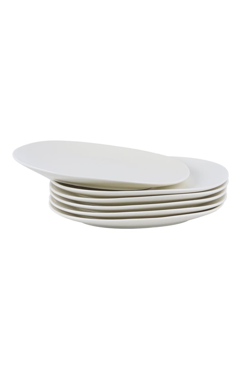 Stone Lain Delilah Porcelain 6-Piece Salad Plate Set, Alternate, color, Cream