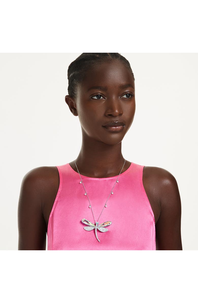 Swarovski x Ariana Grande Capsule Dragonfly Faux Pearl Necklace, Alternate, color, Silver/ Multi