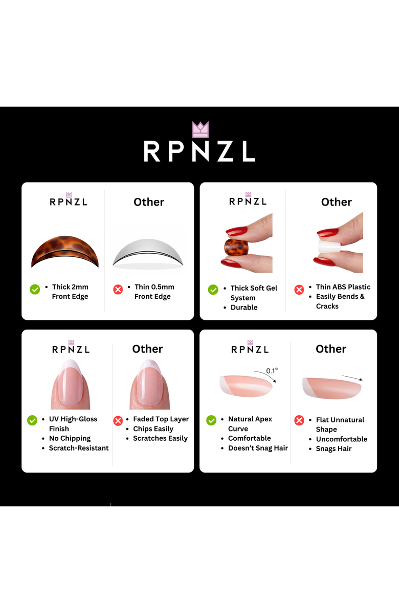 RPNZL Press On Nail Kit, Alternate, color, Black Tie