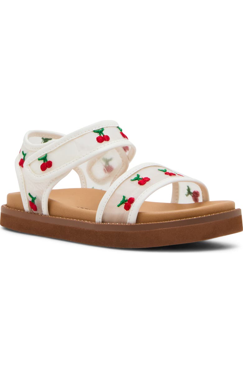 Steve Madden Kids' TLyla Cherry Mesh Ankle Strap Sandal, Main, color, White