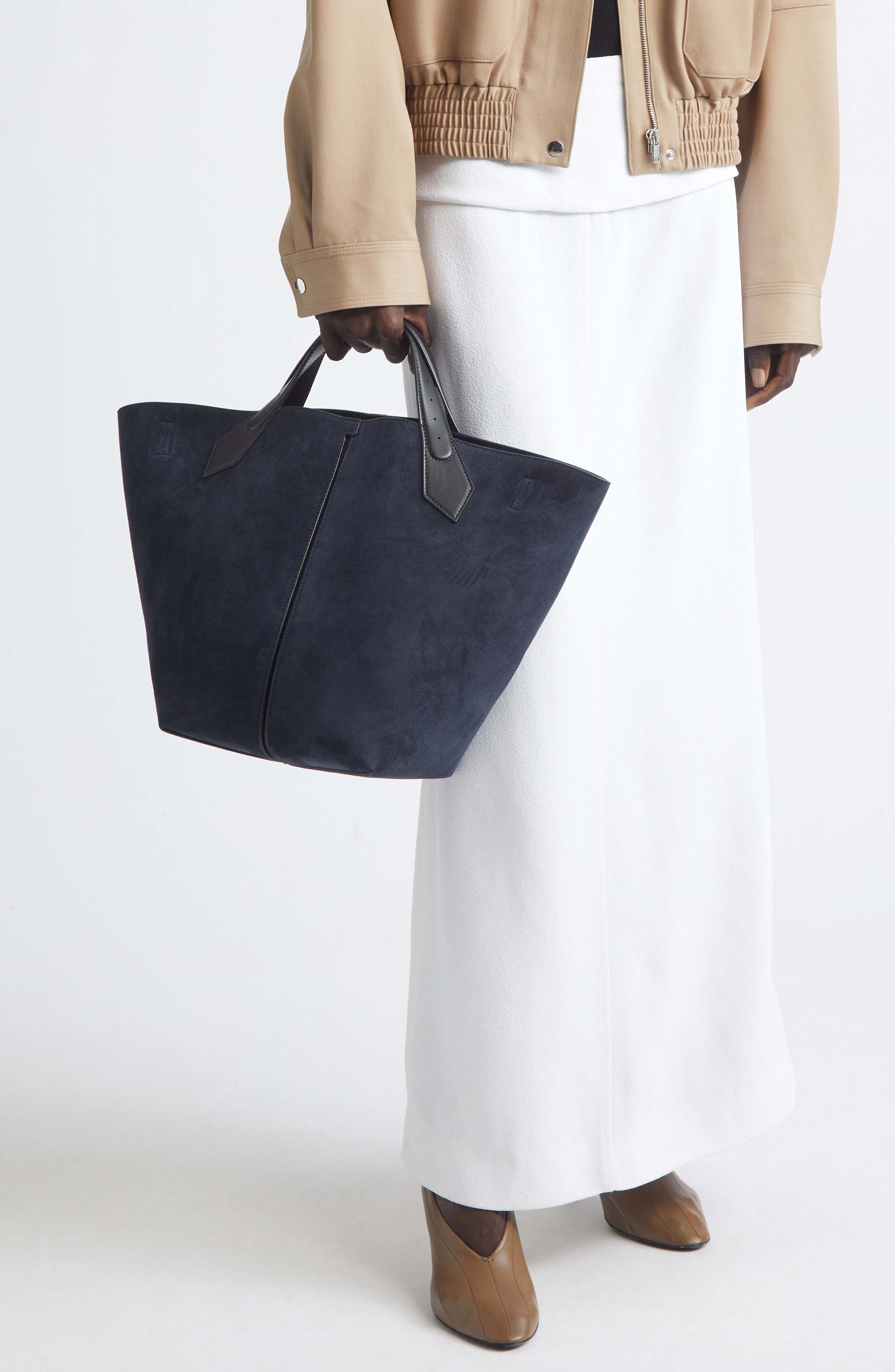 Large Chelsea Suede Tote, Alternate, color, DARK NAVY