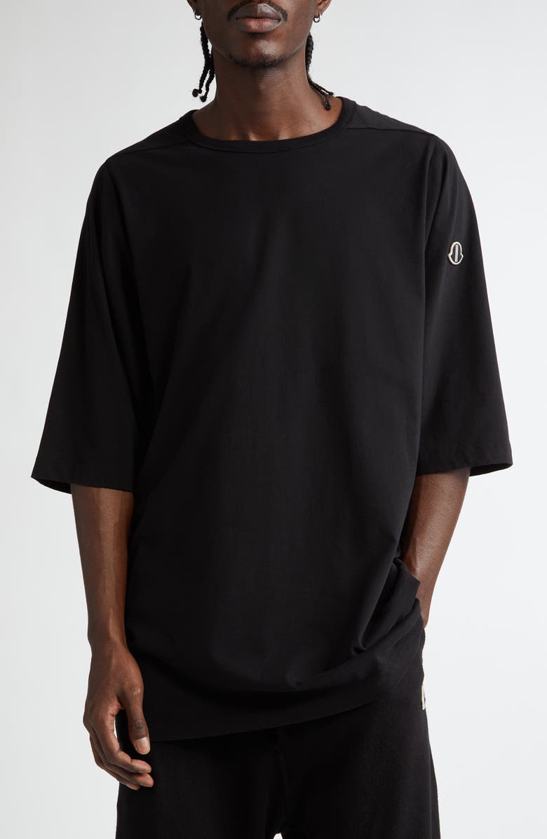 Moncler x Rick Owens Logo Patch Cotton T-Shirt, Main, color,