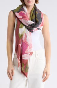Vince Camuto Rosette Colorblock Supersoft Square Scarf