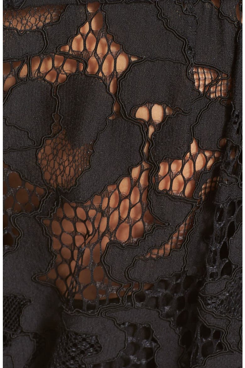 'Lorelei Two' Sheer Lace Shirt, Alternate, color, BLACK