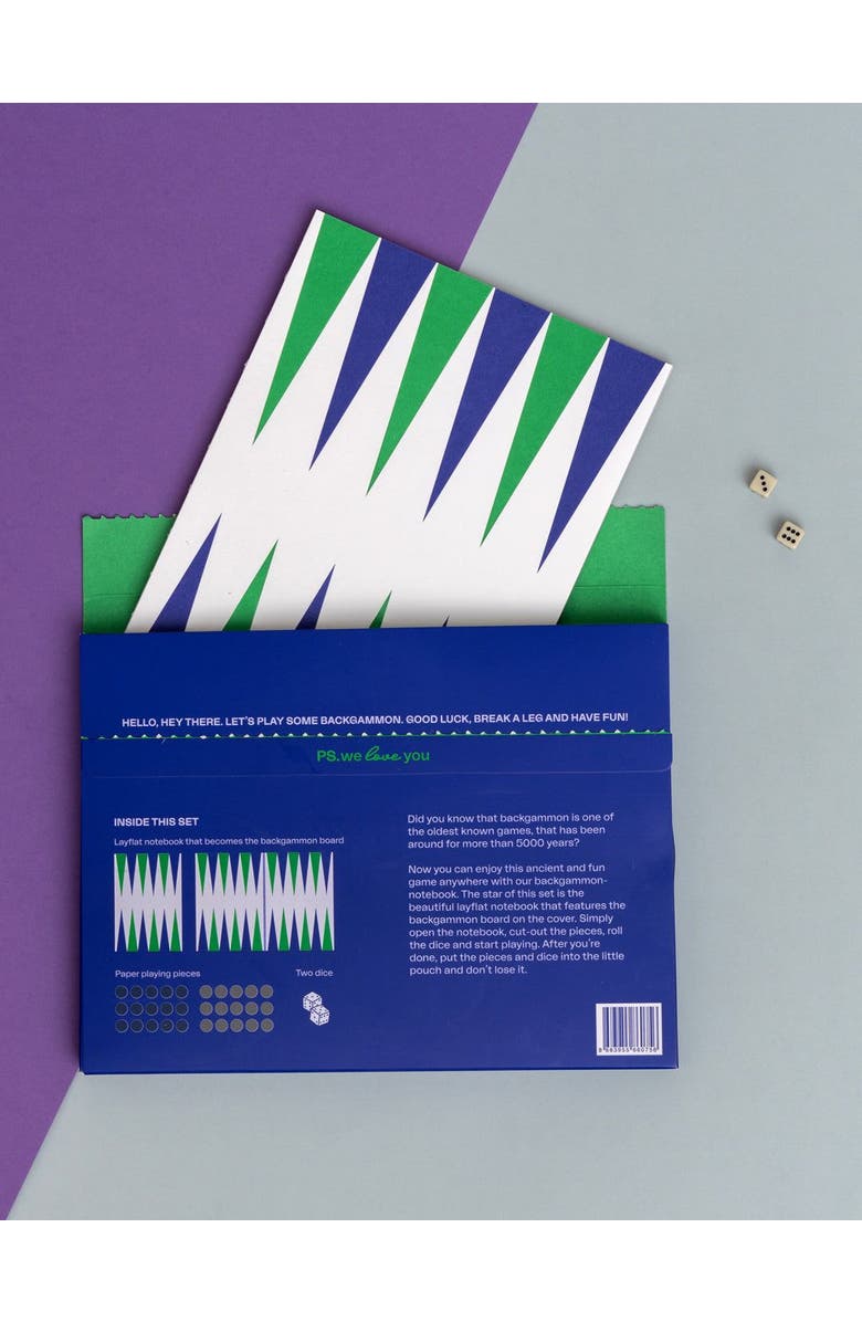 Paper Street Backgammon Notebook, Alternate, color, Blue