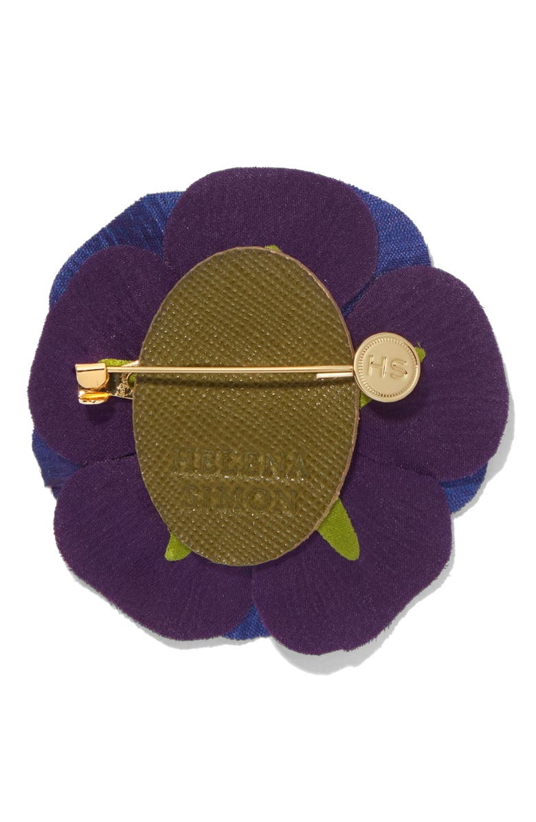 Helena Simon The Indigo Anemone Floral Brooch, Alternate, color, Indigo