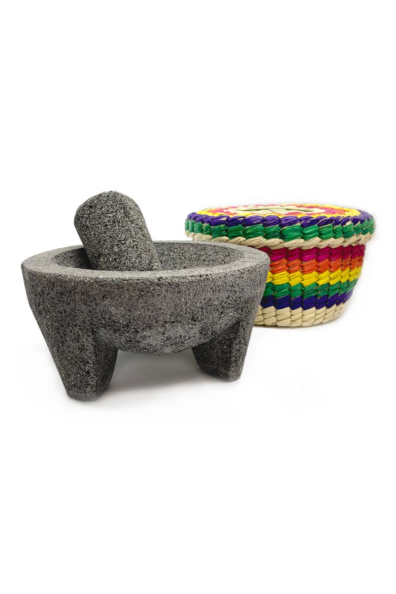 Molcajete in Basket, Main, color, GREY