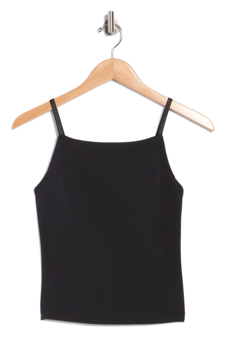 Hayley Longline Apron Neck Sports Bra, Main, color, BLACK