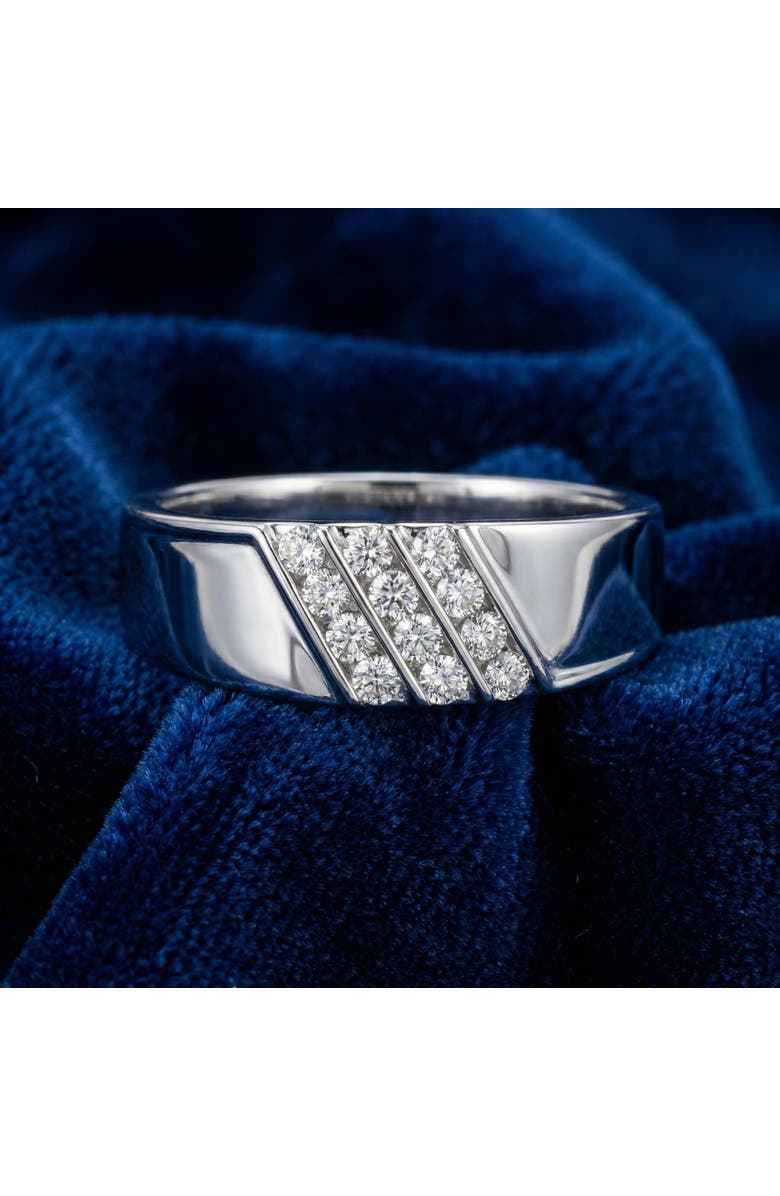 Bliss Diamond 1/5Ct Multi Row Men's Diamond Polished Gold Lightweigt Ring, Alternate, color, 10K White Gold