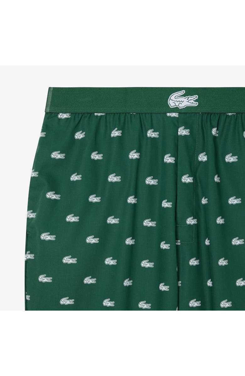 Lacoste Logo Print Cotton Pajama Pants, Alternate, color, 291 Green/ White