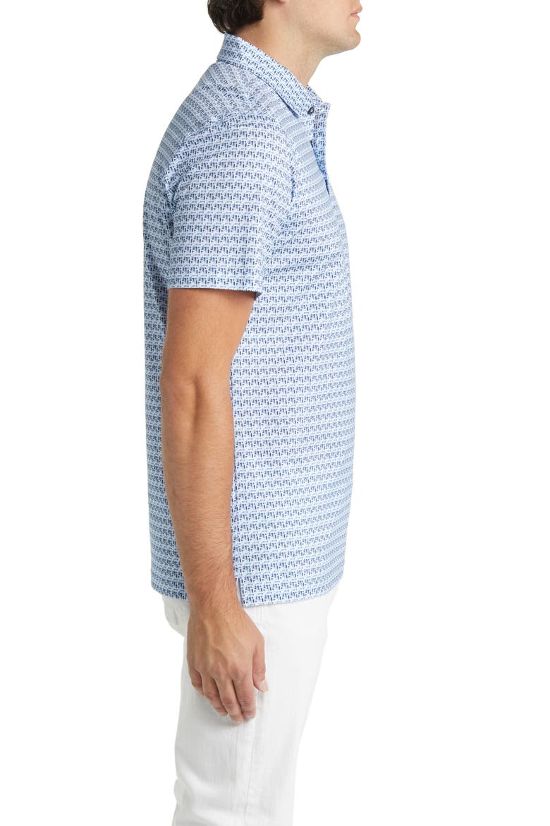 Victor OoohCotton® Pixel Print Polo, Alternate, color, AIR BLUE