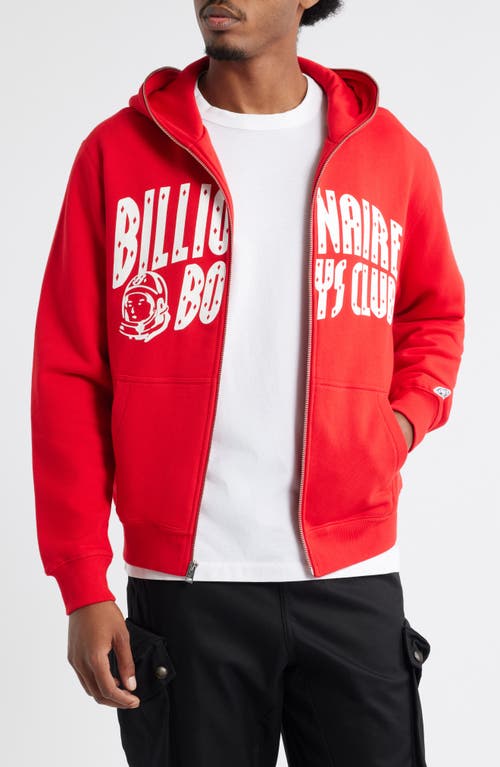 Billionaire Boys Club Curve Graphic Zip Hoodie In Red