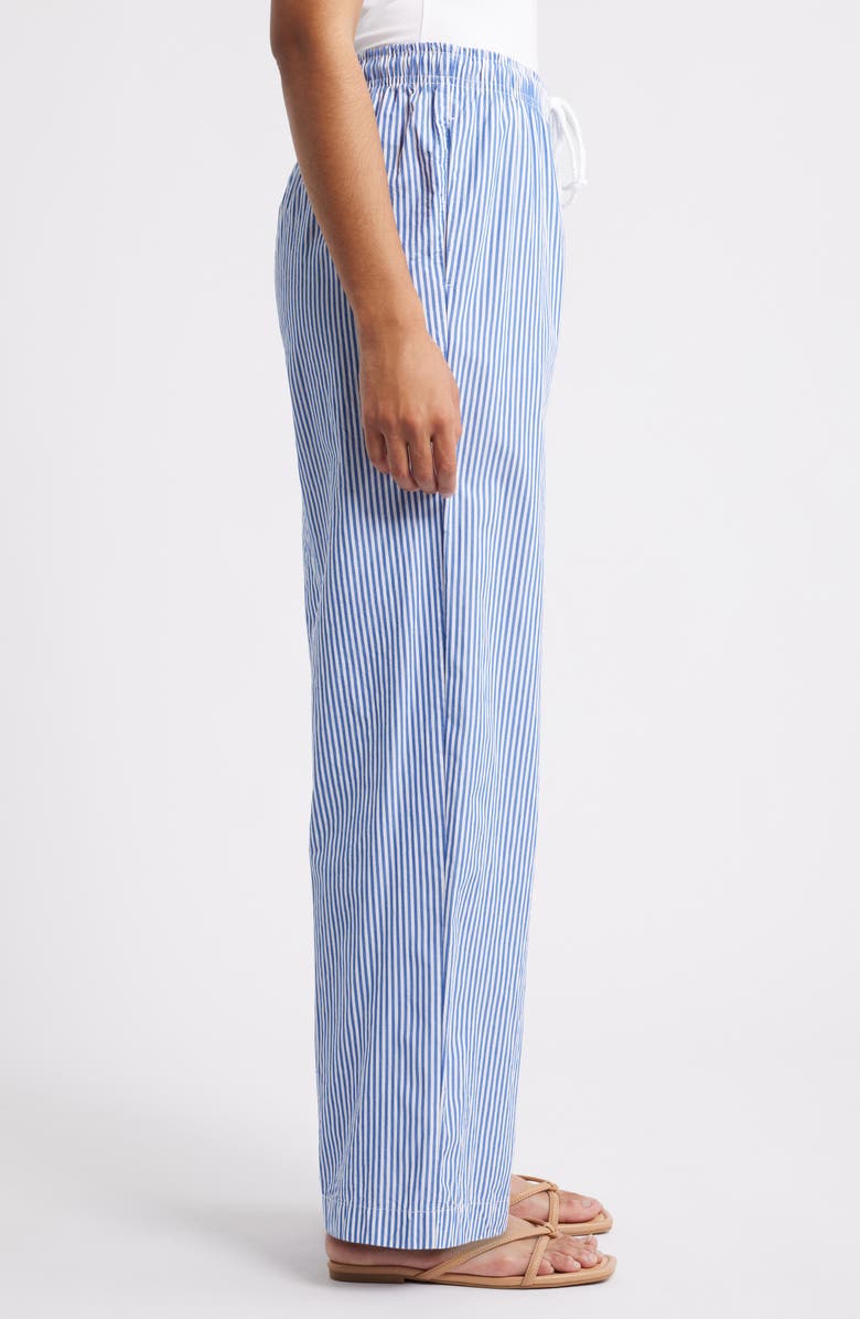 beachlunchlounge Reed Stripe Cotton Pants, Alternate, color, Maya Blue