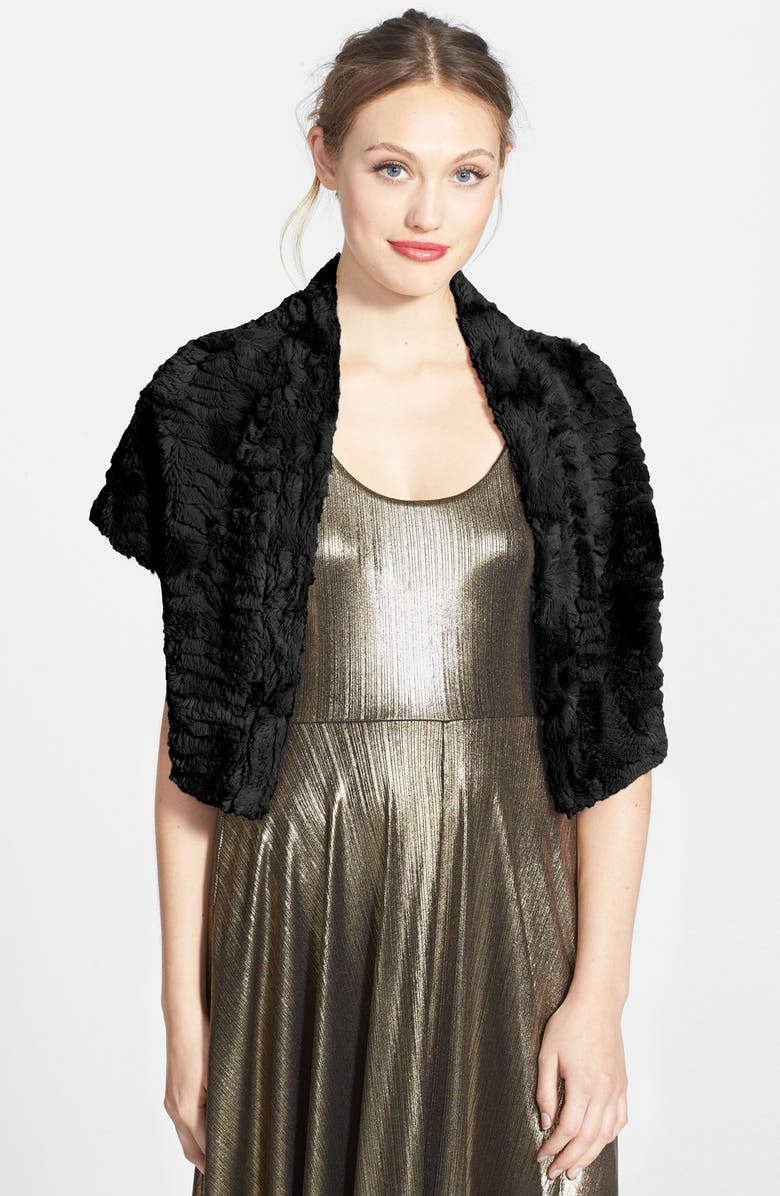 Glint Faux Fur Shrug, Main, color, 