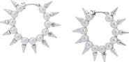 AllSaints Spike Imitation Pearl Hoop Earrings