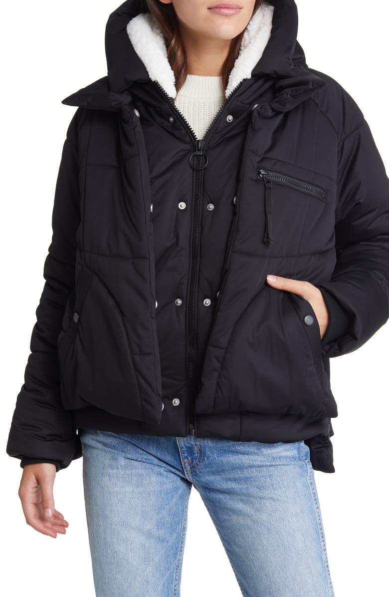 Avec Les Filles Thermalpuff<sup>™</sup> Hooded Utility Puffer Jacket, Alternate, color,