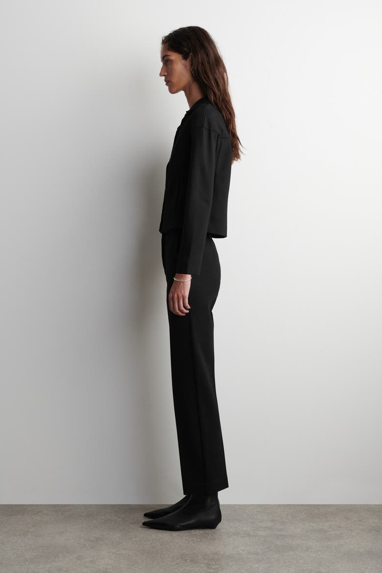 Boxy Jersey Jacket, Alternate, color, BLACK