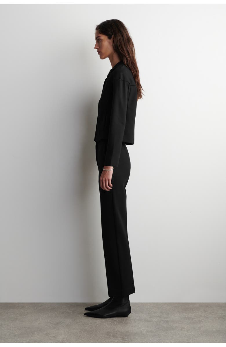 COS Boxy Jersey Jacket, Alternate, color, Black