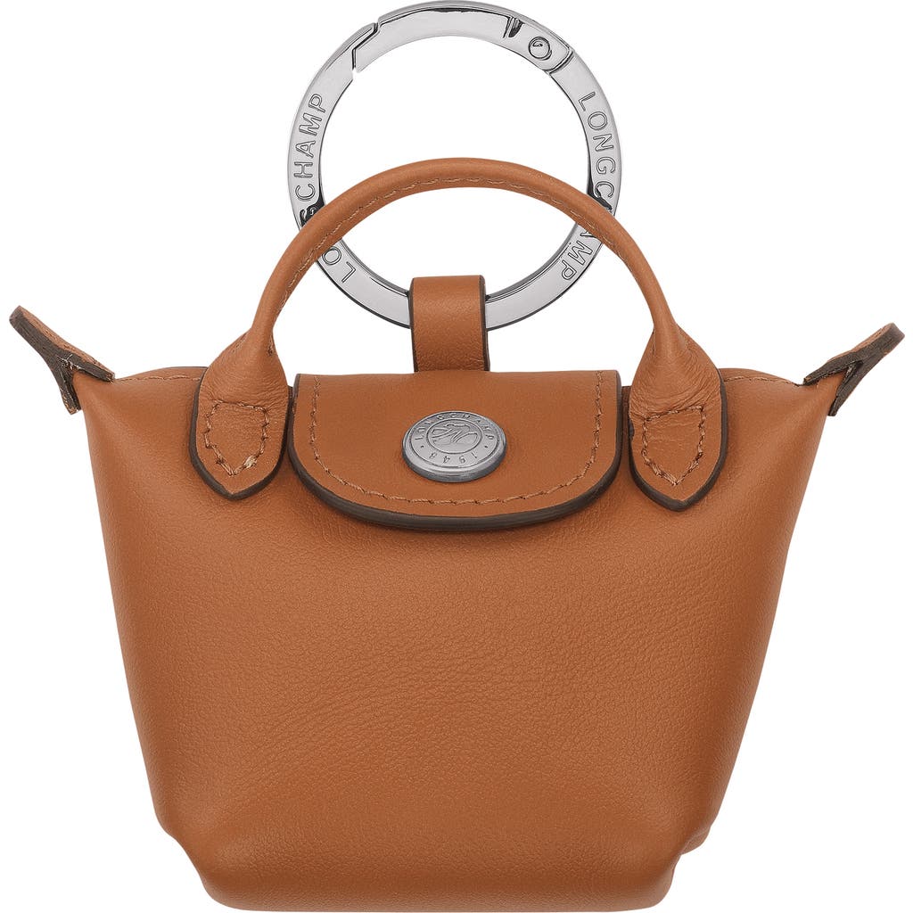 Longchamp Le Pliage Xtra Leather Airpod Bag Charm In Brown