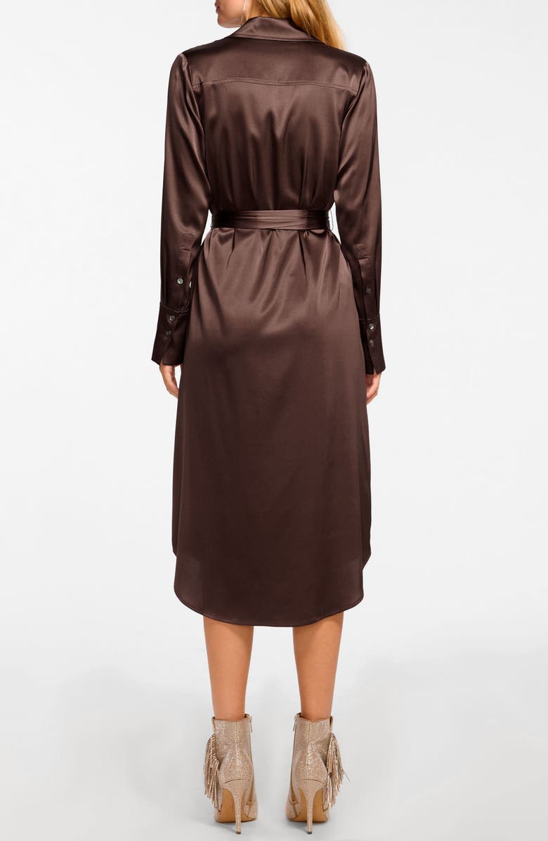 Ramy Brook Victoria Tie Waist Long Sleeve Silk Blend Shirtdress, Alternate, color,