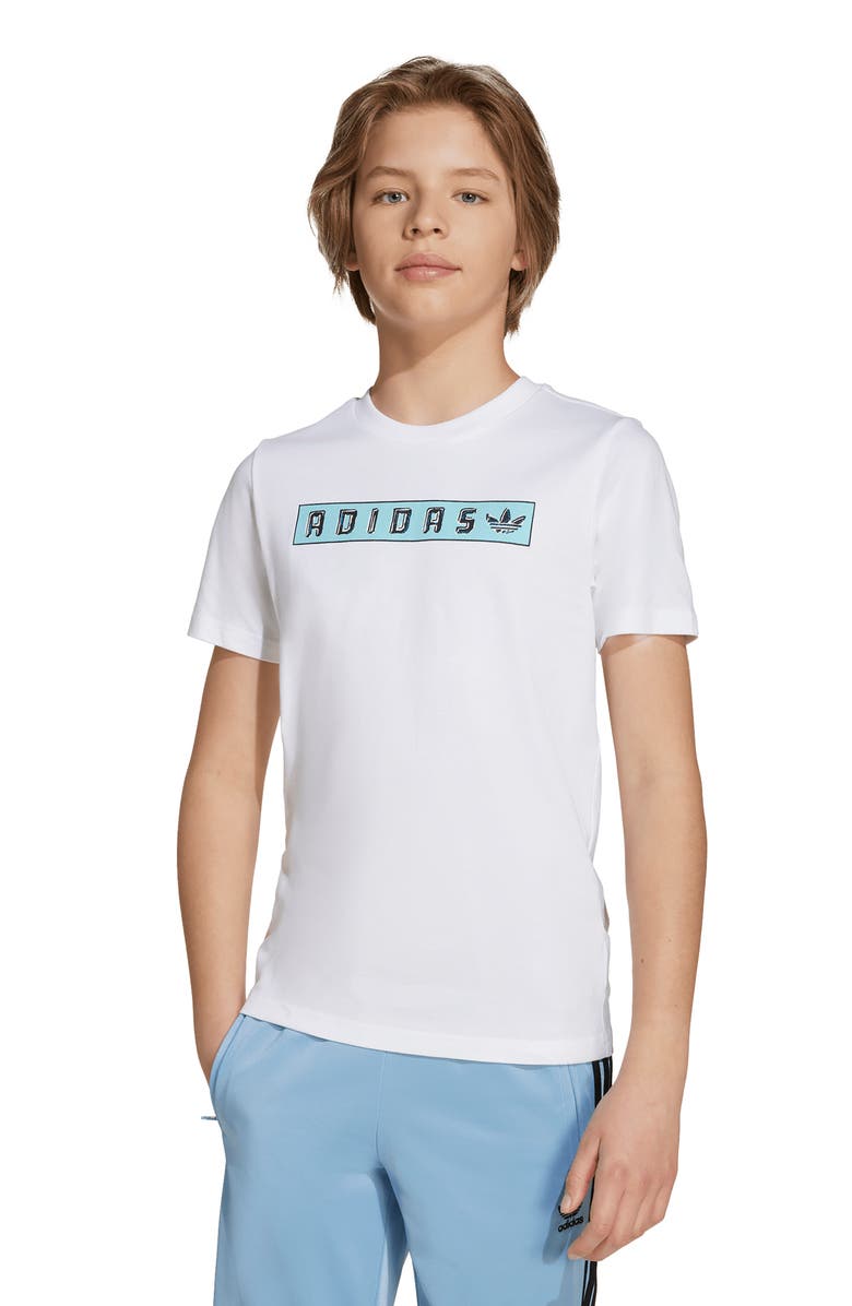 adidas Originals Kids' Cotton Graphic T-Shirt, Alternate, color, White