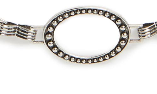 Vince Camuto Studded Mixed Size Oval Chain Belt In Silver