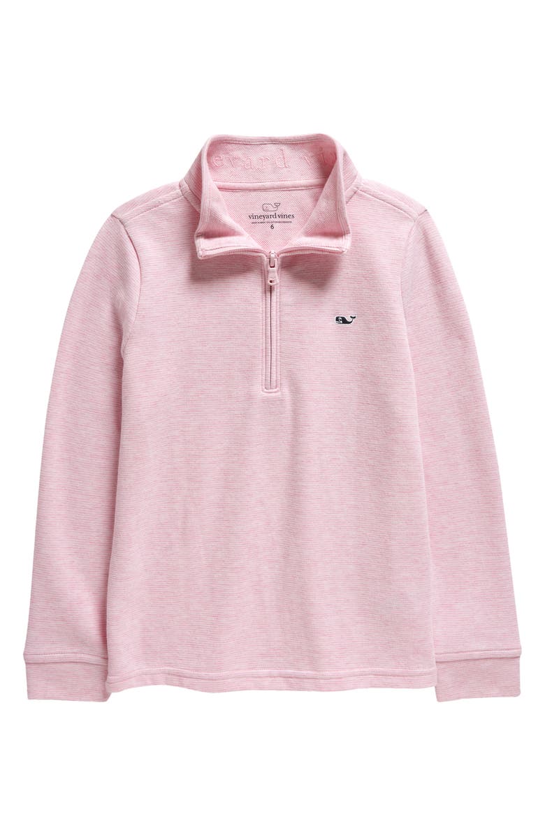 vineyard vines Kids' Saltwater Quarter Zip Sweatshirt, Main, color, Pink Cloud Solid