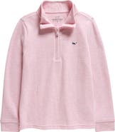 vineyard vines Kids' Saltwater Stripe Quarter Zip Sweatshirt